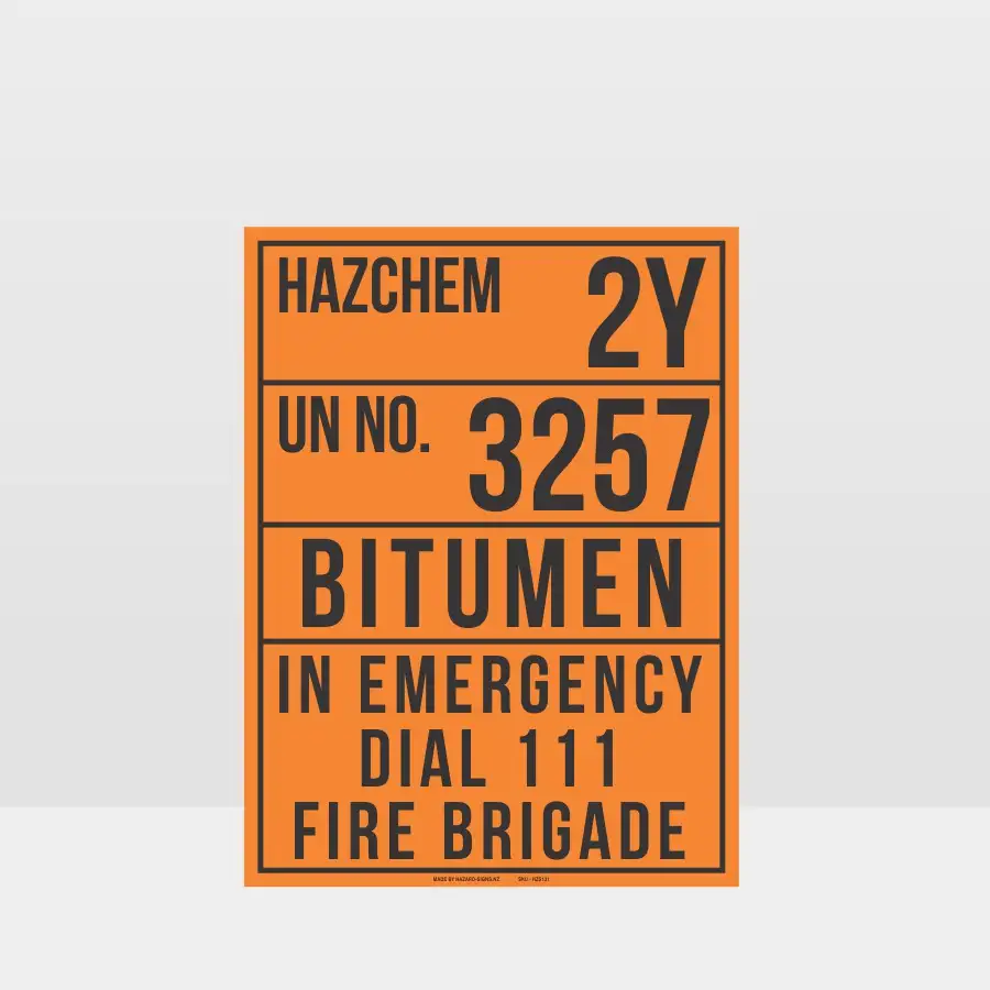HAZCHEM Bitumen Sign