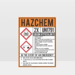 HAZCHEM Sodium Hypochlorite Sign