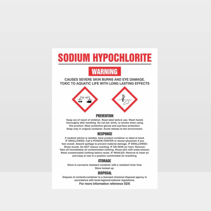 Sodium Hypochlorite Danger Sign