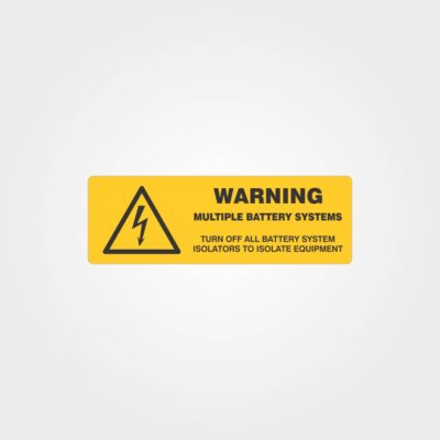 Warning Multiple Battery Systems Label