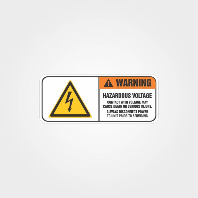Warning Hazardous Voltage Label