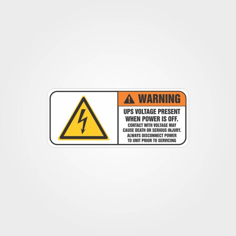Warning UPS Voltage Label