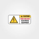 Caution High Voltage Electrical Equipment Label