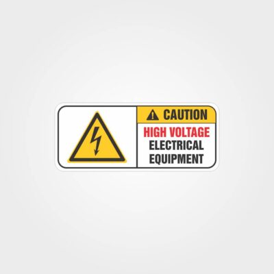Caution High Voltage Electrical Equipment Label