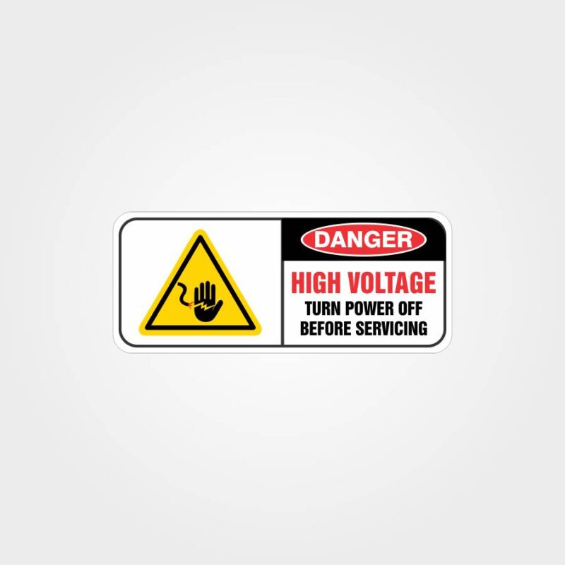 Danger High Voltage Turn Power Off Before Servicing Label
