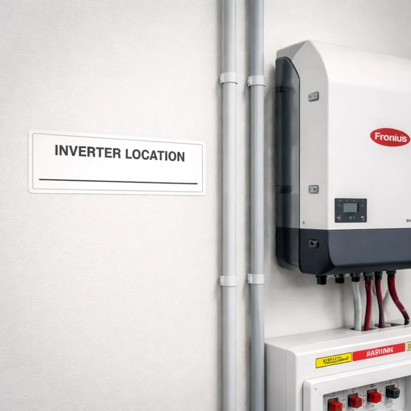 Inverter Location Label – Solar PV Electrical Label NZ