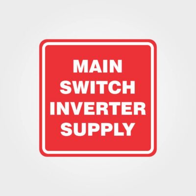 Main Switch Inverter Supply Labels