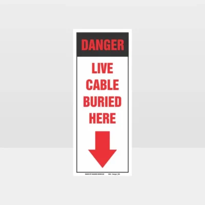 “Danger Live Cable Buried Here Sign – Electrical Hazard Safety NZ”.