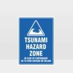 Tsunami Hazard Zone Warning Sign