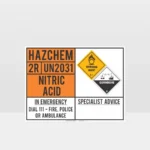 Nitric Acid Emergency Information Panel Sign