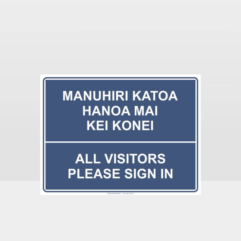 All Visitors Please Sign In Te Reo Sign