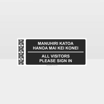 All Visitors Please Sign In Te Reo Door Sign