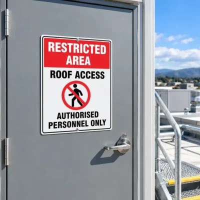 Restricted Area Roof Access Authorised Personnel Only Sign NZ