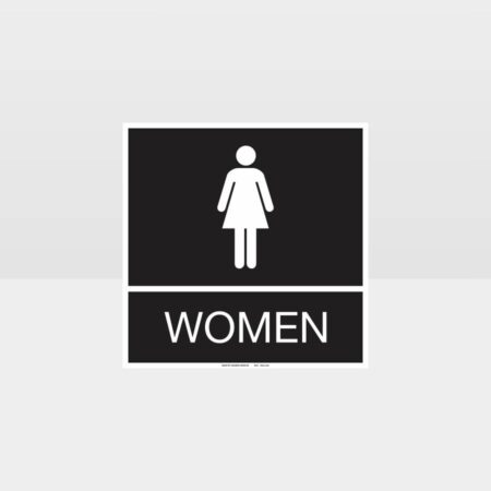 Women Toilet Sign - Black - Toilet Signs - HAZARD SIGNS NZ