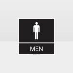 Men Toilet Sign - Black