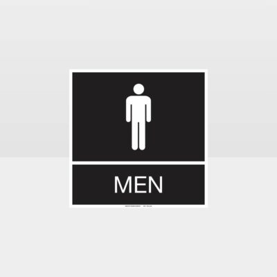 Men Toilet Sign - Black