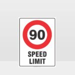 90 Km Speed Limit Sign