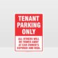 Tenant Parking Only Sign