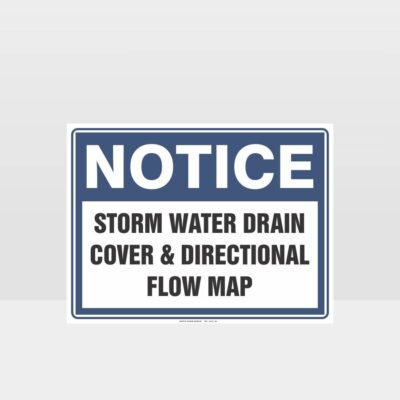 Storm Water Drain Cover And Directional Flow Map Sign