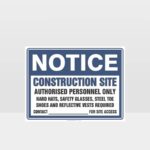Construction Site Mandatory PPE Required Sign