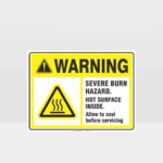 Warning Severe Burn Hazard Sign