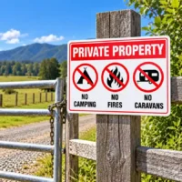 private-property-no-camping-no-fires-no-caravans-use-case