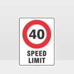 40km Speed Limit Sign
