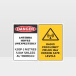 Danger Antenna Moves Unexpectedly Sign