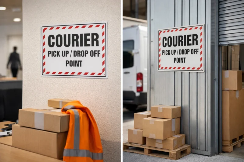 Courier Pick Up Drop Off Point Sign - Notice Sign - HAZARD SIGNS NZ