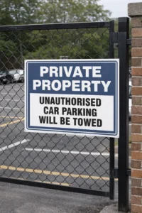 private property parking sign realistic installation