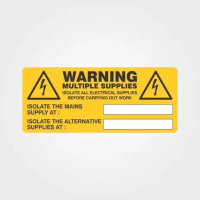 Multiple Supplies Warning Label