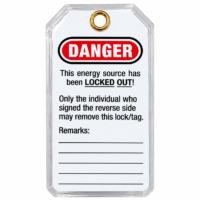 Plastic Covered Do Not Operate Lockout Tag Back