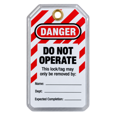 LT22 Plastic Covered Do Not Operate Lockout Tag front