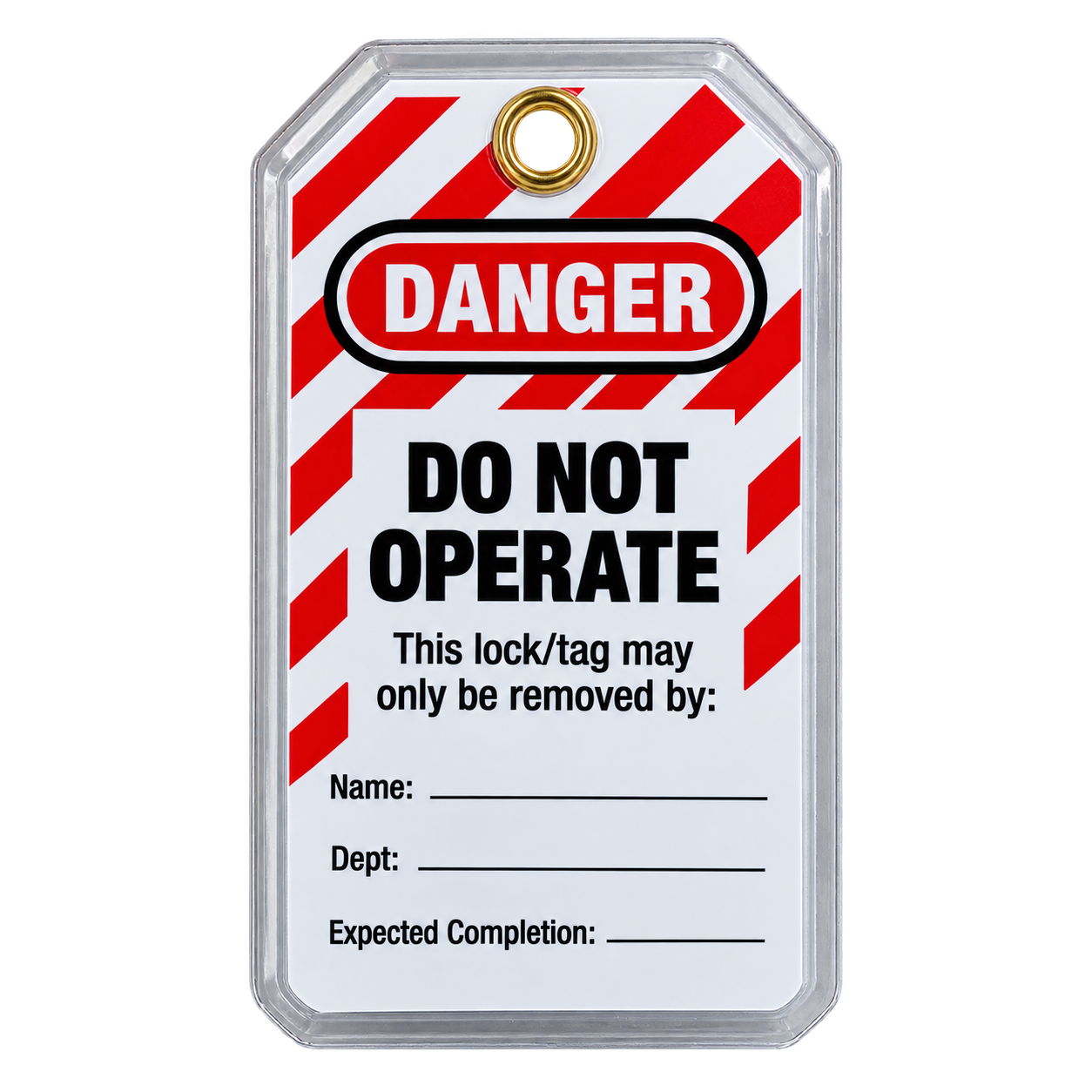 Plastic Covered Do Not Operate Lockout Tag Front LT22 Plastic Covered Do Not Operate Lockout Tag front