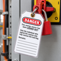 Plastic Covered Do Not Operate Lockout Tag In Use