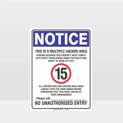 Farm Safety Notice Multiple Hazard Sign