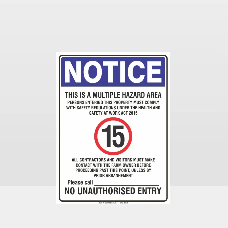 Farm Safety Notice Multiple Hazard Sign