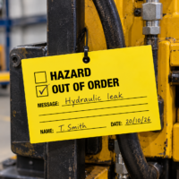 Hydraulic Leak Out of Order Tag