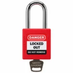 Red Safety Lockout Padlock with 38mm Steel Shackle – Keyed Different
