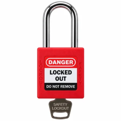 Red Safety Lockout Padlock with 38mm Steel Shackle – Keyed Different