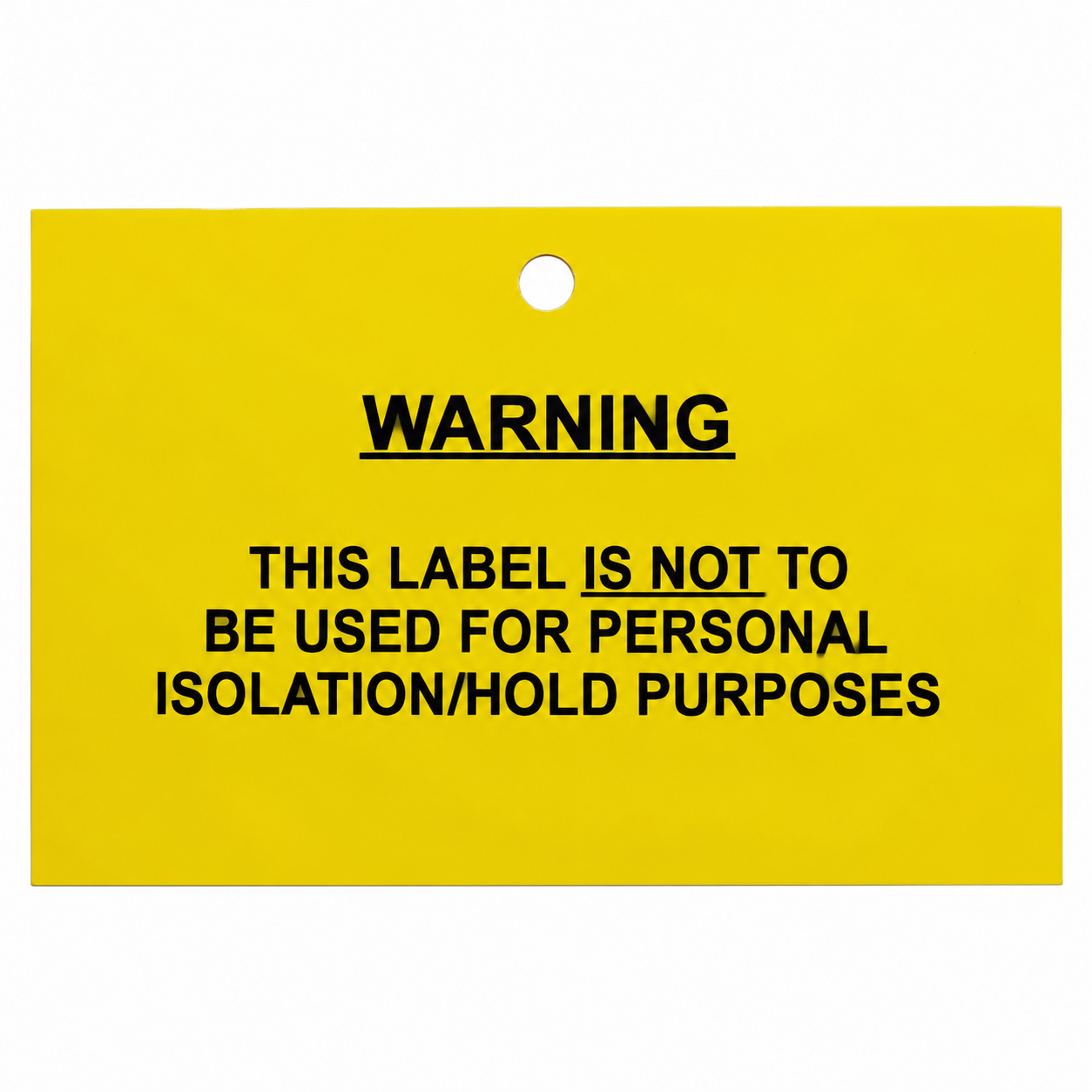 Hazard Out of Order Tags – Back Yellow Warning Label with Hole Punch