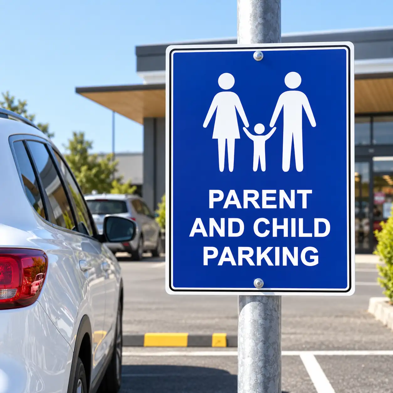 Parent and Child Parking Sign – Hazard Signs NZ Parent and Child Parking Sign for designated family parking areas in New Zealand