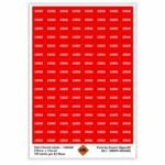 GARAGE electrical switchboard labels 18mm x 12mm – 128 red labels per A5 sheet