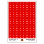 H/P heat pump electrical switchboard labels 18mm x 12mm – 128 red labels per A5 sheet