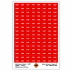 PUMP electrical switchboard labels 18mm x 12mm – 128 red labels per A5 sheet